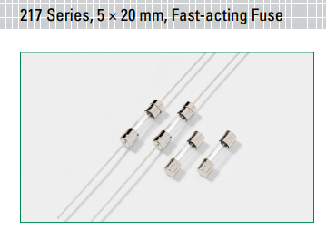 217 系列 - 符合IEC規(guī)范的5x20mm快熔型玻璃管保險絲