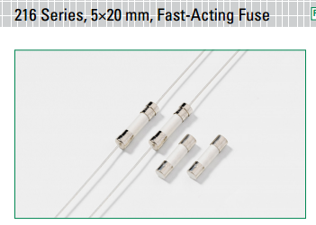 216 系列 - 符合IEC規(guī)范的5x20mm快熔型陶瓷管保險絲